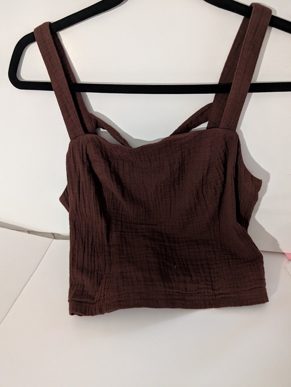 Women’s Brown Square-Neck Tank Top